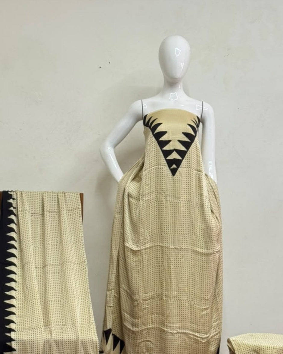 TAS Auto Crop Upper - Havi Pure Modal Silk Ajrakh Natural Dye 3-Piece Suit 12