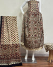 TAS Auto Crop Lower - Havi Pure Modal Silk Ajrakh Natural Dye 3-Piece Suit 17