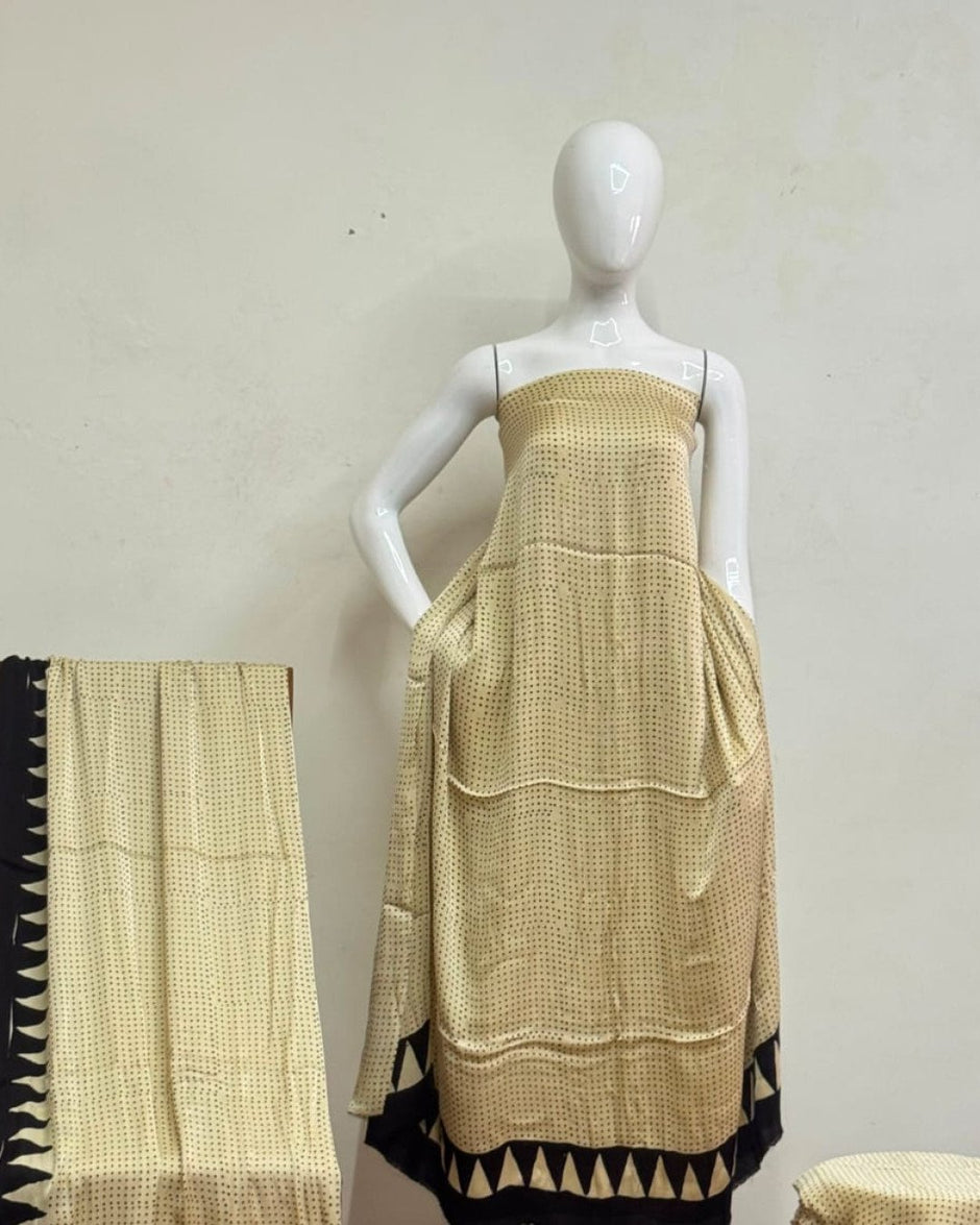 TAS Auto Crop Upper - Havi Pure Modal Silk Ajrakh Natural Dye 3-Piece Suit 26