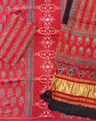 TAS Auto Crop Lower - Havi Pure Modal Silk Ajrakh Natural Dye Zari Pallu Suit 05