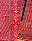 TAS Auto Crop Upper - Havi Pure Modal Silk Ajrakh Natural Dye Zari Pallu Suit 05