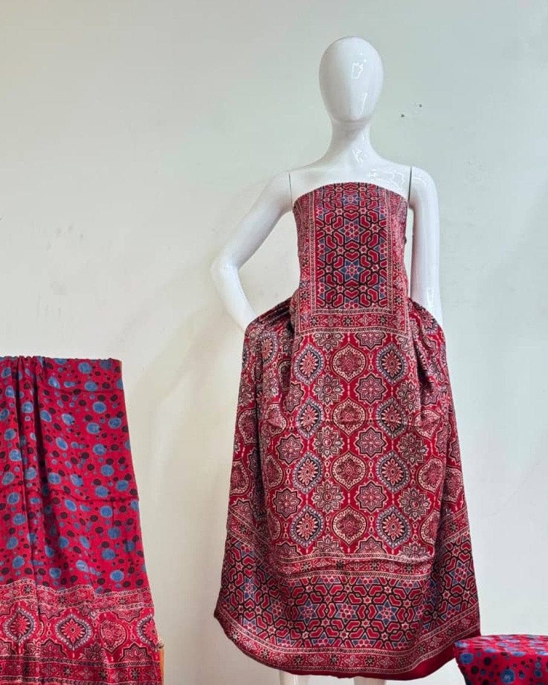 TAS Auto Crop Upper - Havi Pure Modal Silk Ajrakh Natural Dye Zari Pallu Suit 12