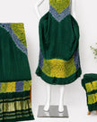 TAS Auto Crop Lower - Modal Silk Multi Shibori Neck Daman Patta Zari Pallu Suit 06