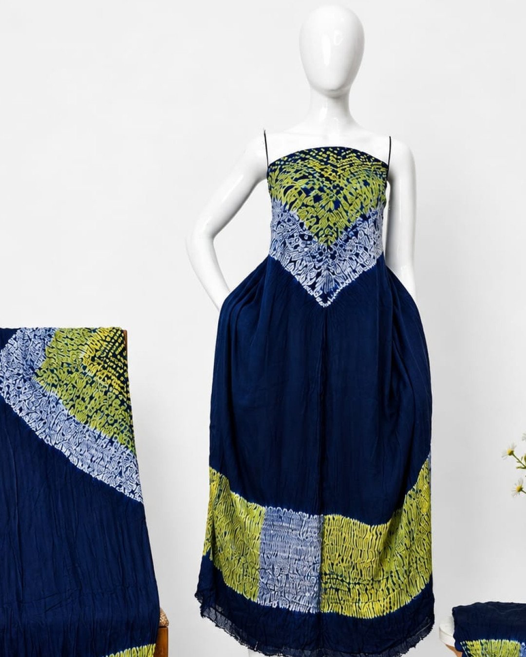 TAS Auto Crop Upper - Modal Silk Multi Shibori Neck Daman Patta Zari Pallu Suit 07