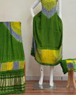 TAS Auto Crop Lower - Modal Silk Multi Shibori Neck Daman Patta Zari Pallu Suit 09