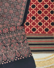 TAS Auto Crop Lower - Pure Cotton Ajrakh Screen Print Natural Dye 3-Piece Suit 01