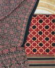 TAS Auto Crop Upper - Pure Cotton Ajrakh Screen Print Natural Dye 3-Piece Suit 01