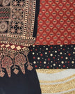 TAS Auto Crop Lower - Pure Cotton Ajrakh Screen Print Natural Dye 3-Piece Suit 03