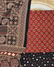 TAS Auto Crop Upper - Pure Cotton Ajrakh Screen Print Natural Dye 3-Piece Suit 03