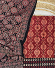TAS Auto Crop Upper - Pure Cotton Ajrakh Screen Print Natural Dye 3-Piece Suit 05
