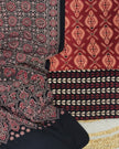 TAS Auto Crop Lower - Pure Cotton Ajrakh Screen Print Natural Dye 3-Piece Suit 06