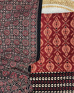 TAS Auto Crop Upper - Pure Cotton Ajrakh Screen Print Natural Dye 3-Piece Suit 06