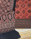 TAS Auto Crop Lower - Pure Cotton Ajrakh Screen Print Natural Dye 3-Piece Suit 09