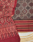 TAS Auto Crop Lower - Pure Cotton Ajrakh Screen Print Natural Dye 3-Piece Suit 11