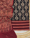 TAS Auto Crop Lower - Pure Cotton Ajrakh Screen Print Natural Dye 3-Piece Suit 16