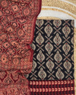 TAS Auto Crop Upper - Pure Cotton Ajrakh Screen Print Natural Dye 3-Piece Suit 16