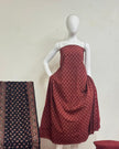 TAS Auto Crop Upper - Pure Cotton Ajrakh Screen Print Natural Dye 3-Piece Suit 17