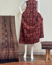 TAS Auto Crop Lower - Pure Cotton Ajrakh Screen Print Natural Dye 3-Piece Suit 18