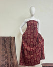 TAS Auto Crop Upper - Pure Cotton Ajrakh Screen Print Natural Dye 3-Piece Suit 18