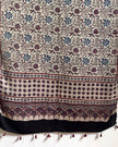 TAS Auto Crop Lower - Ajrakh Modal Silk Natural Dye Dupatta with Tassels 01