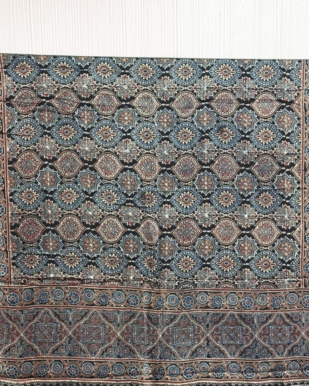 TAS Auto Crop Upper - Ajrakh Modal Silk Natural Dye Dupatta with Tassels 05