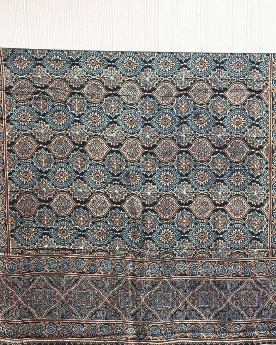 TAS Auto Crop Upper - Ajrakh Modal Silk Natural Dye Dupatta with Tassels 05