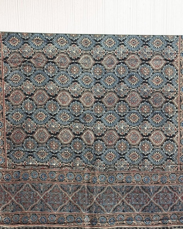 TAS Auto Crop Upper - Ajrakh Modal Silk Natural Dye Dupatta with Tassels 05