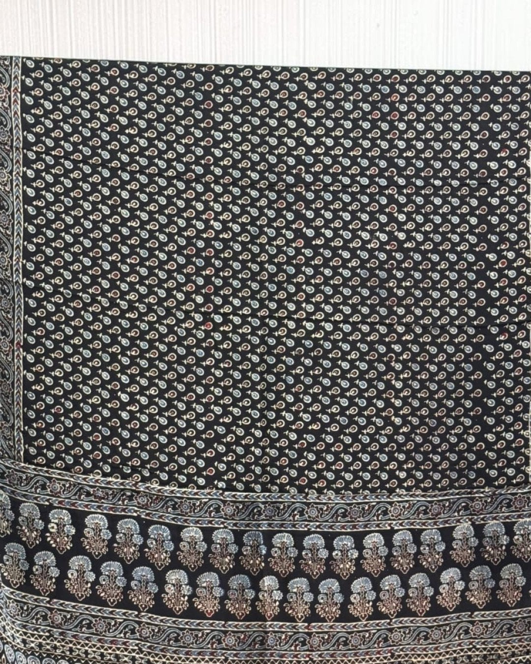 TAS Auto Crop Upper - Ajrakh Modal Silk Natural Dye Dupatta with Tassels 06
