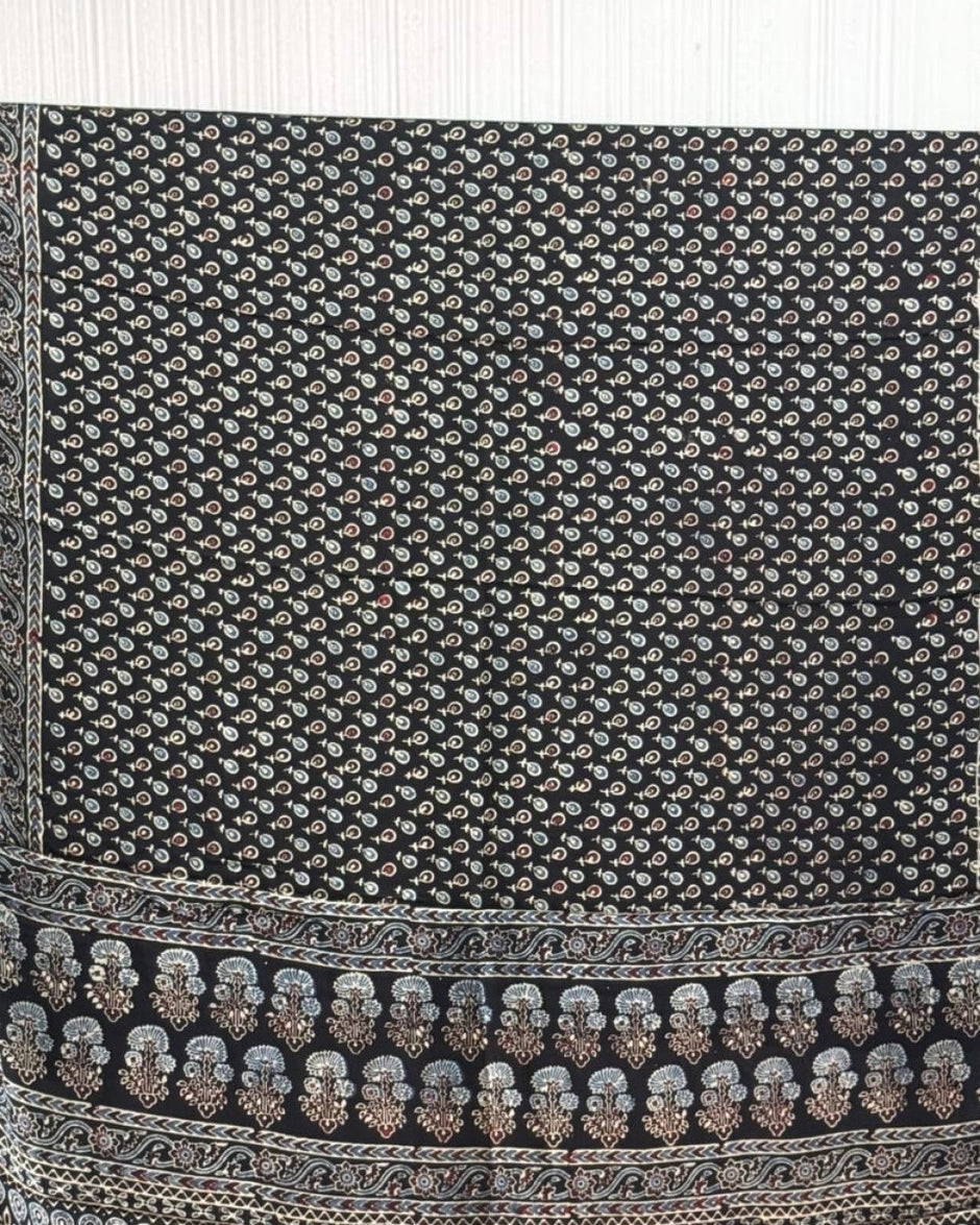 TAS Auto Crop Upper - Ajrakh Modal Silk Natural Dye Dupatta with Tassels 06