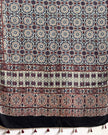 TAS Auto Crop Lower - Ajrakh Modal Silk Natural Dye Dupatta with Tassels 07
