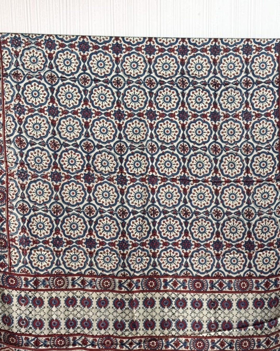 TAS Auto Crop Upper - Ajrakh Modal Silk Natural Dye Dupatta with Tassels 07