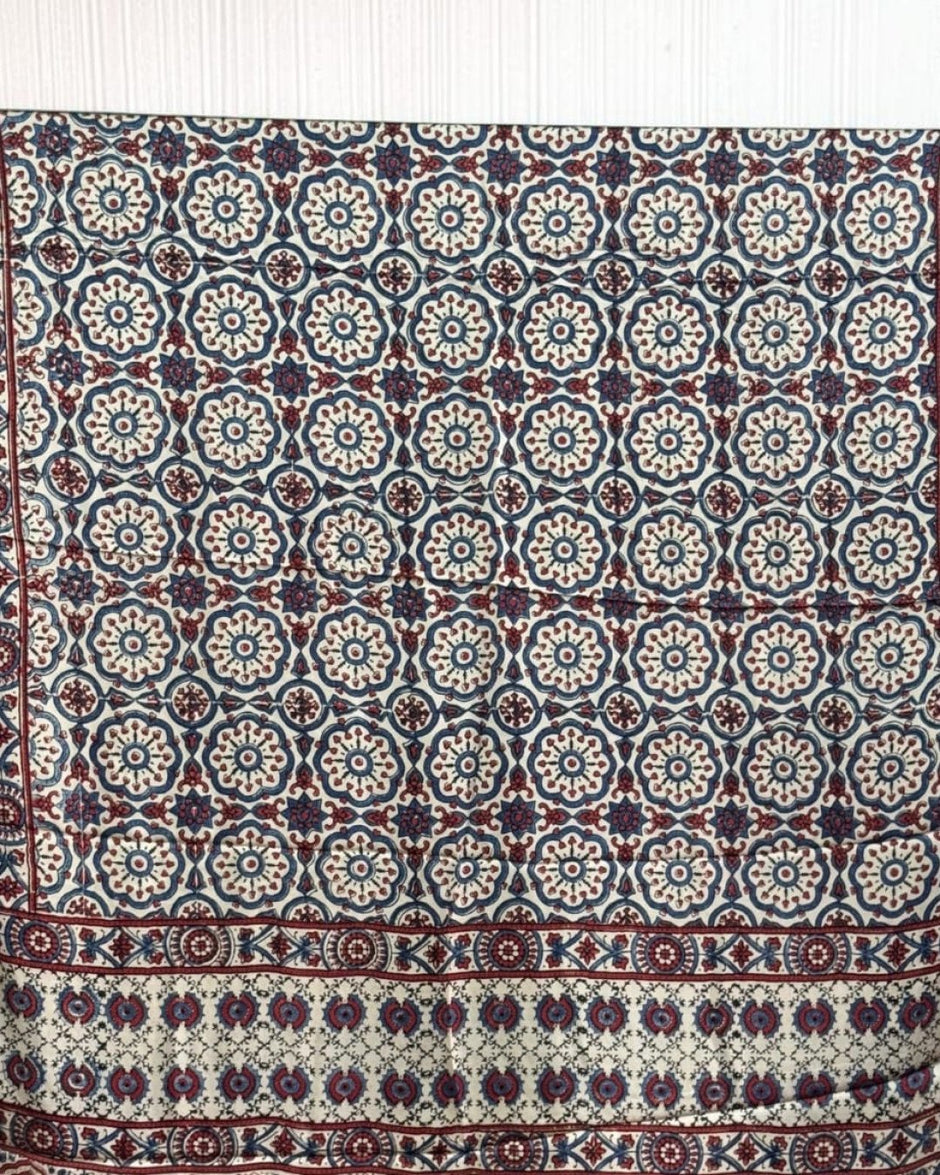 TAS Auto Crop Upper - Ajrakh Modal Silk Natural Dye Dupatta with Tassels 07