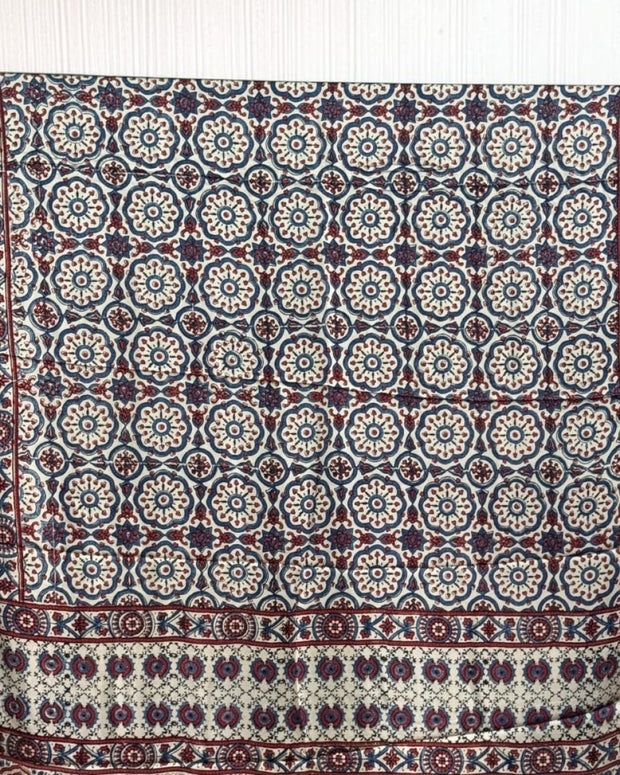 TAS Auto Crop Upper - Ajrakh Modal Silk Natural Dye Dupatta with Tassels 07