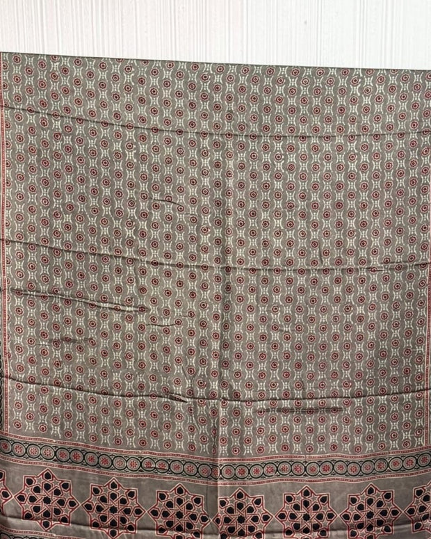 TAS Auto Crop Upper - Ajrakh Modal Silk Natural Dye Dupatta with Tassels 08