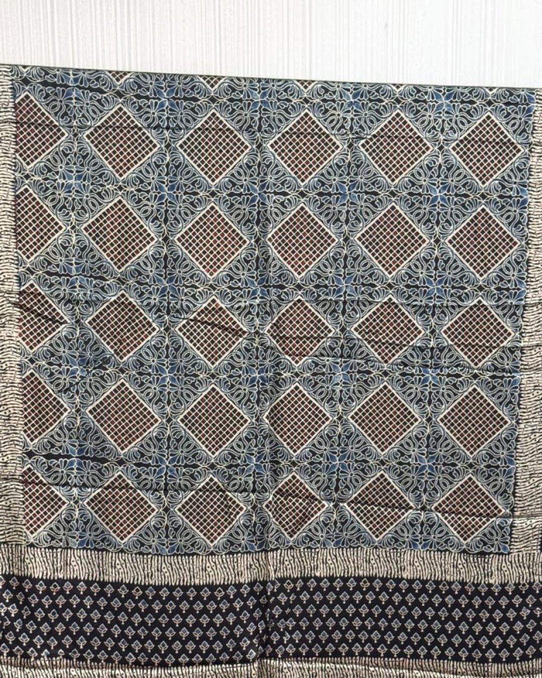TAS Auto Crop Upper - Ajrakh Modal Silk Natural Dye Dupatta with Tassels 10