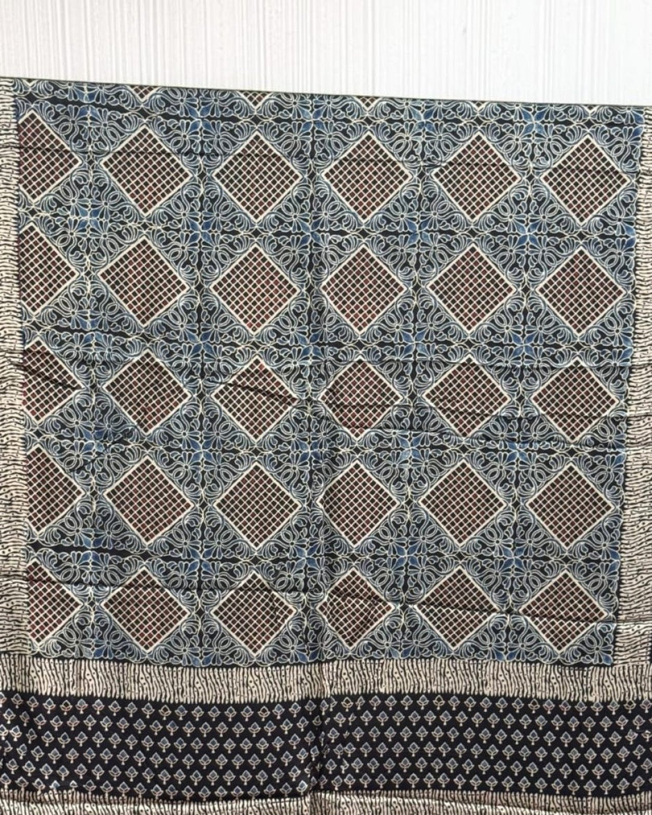 TAS Auto Crop Upper - Ajrakh Modal Silk Natural Dye Dupatta with Tassels 10