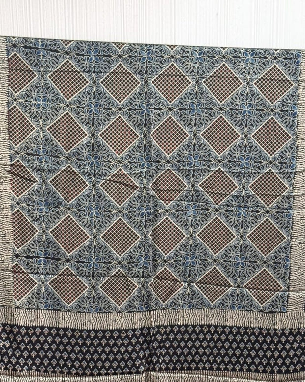 TAS Auto Crop Upper - Ajrakh Modal Silk Natural Dye Dupatta with Tassels 10