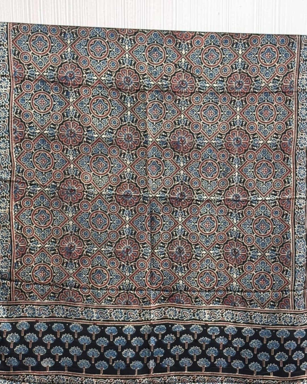 TAS Auto Crop Upper - Ajrakh Modal Silk Natural Dye Dupatta with Tassels 13