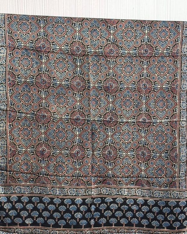 TAS Auto Crop Upper - Ajrakh Modal Silk Natural Dye Dupatta with Tassels 13