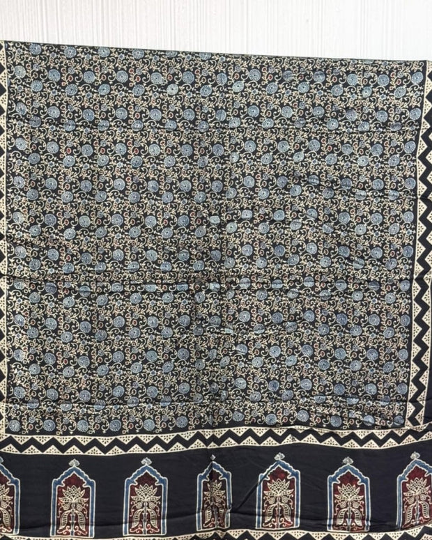 TAS Auto Crop Upper - Ajrakh Modal Silk Natural Dye Dupatta with Tassels 14