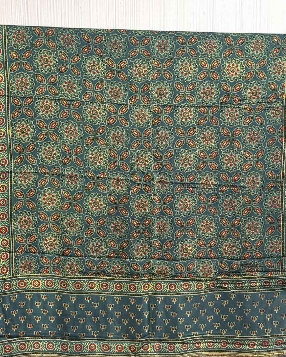TAS Auto Crop Upper - Ajrakh Modal Silk Natural Dye Dupatta with Tassels 16
