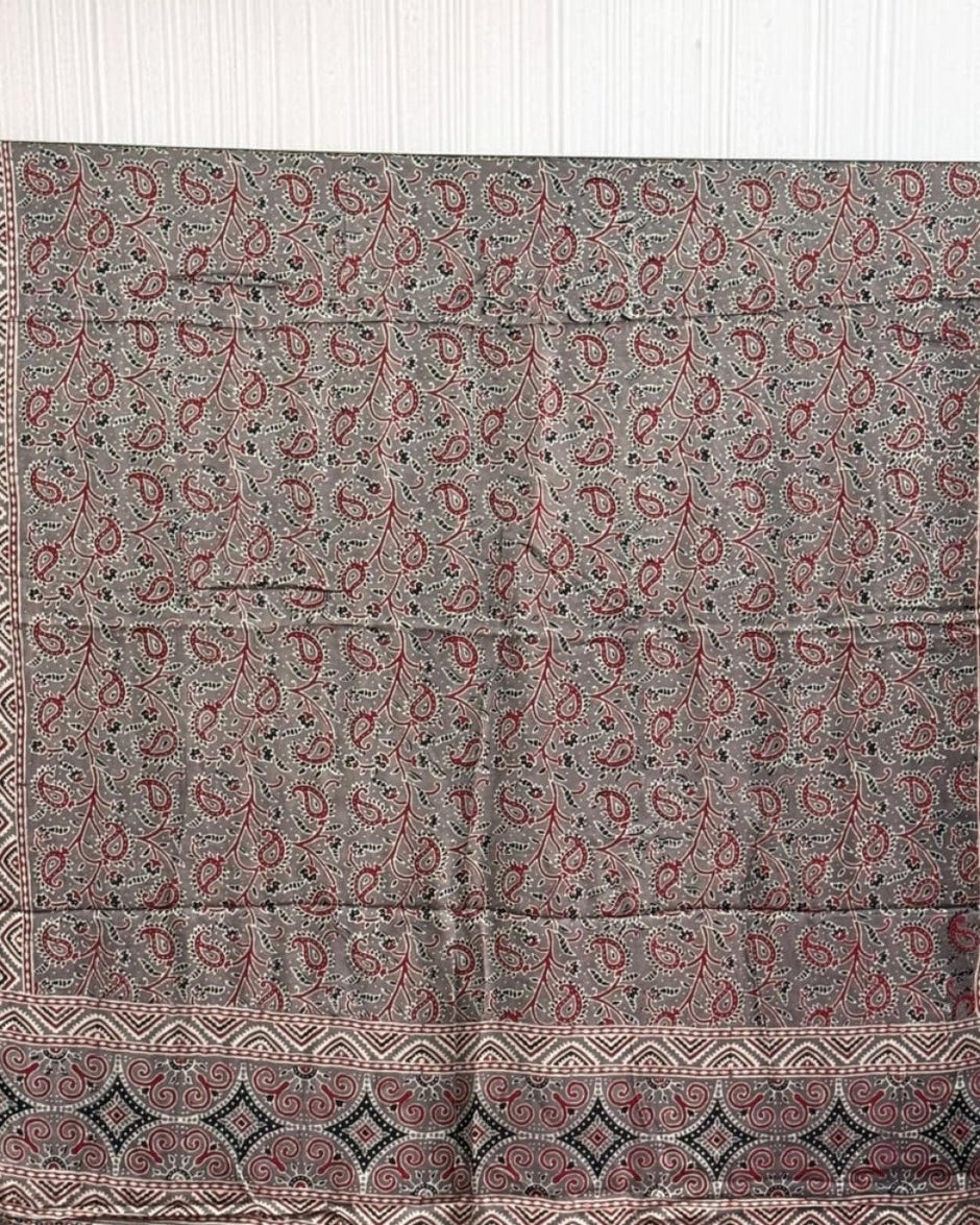 TAS Auto Crop Upper - Ajrakh Modal Silk Natural Dye Dupatta with Tassels 18