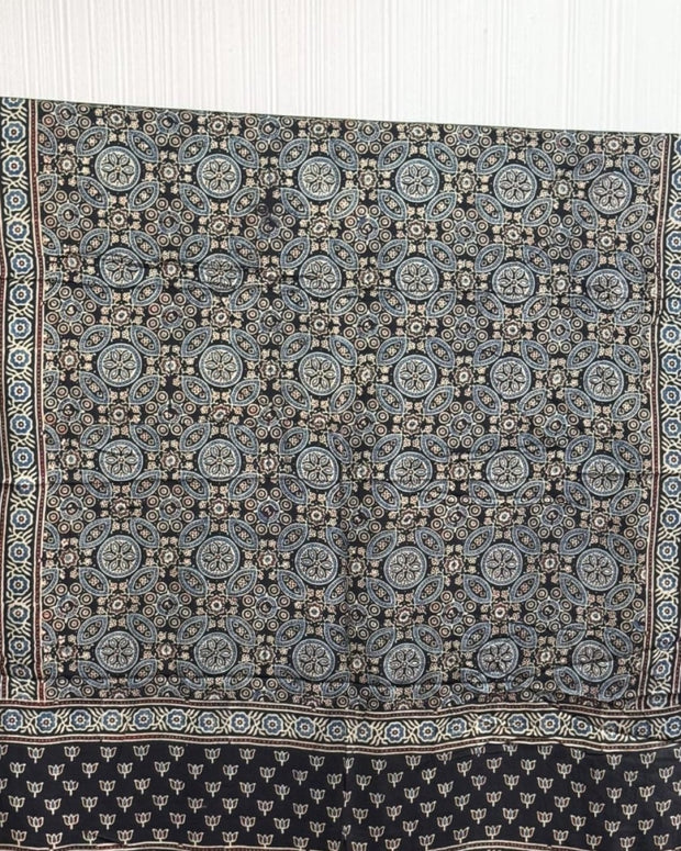 TAS Auto Crop Upper - Ajrakh Modal Silk Natural Dye Dupatta with Tassels 20