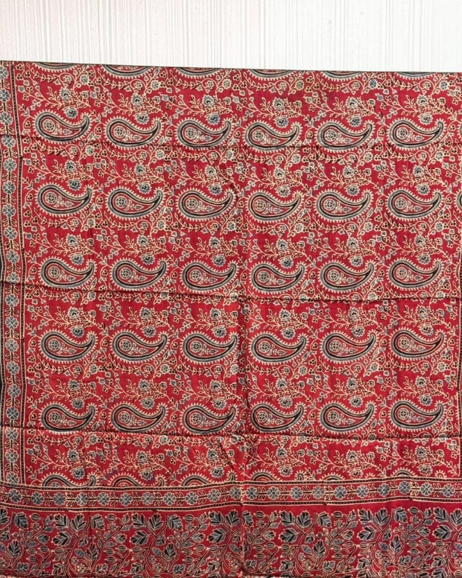 TAS Auto Crop Upper - Ajrakh Modal Silk Natural Dye Dupatta with Tassels 25