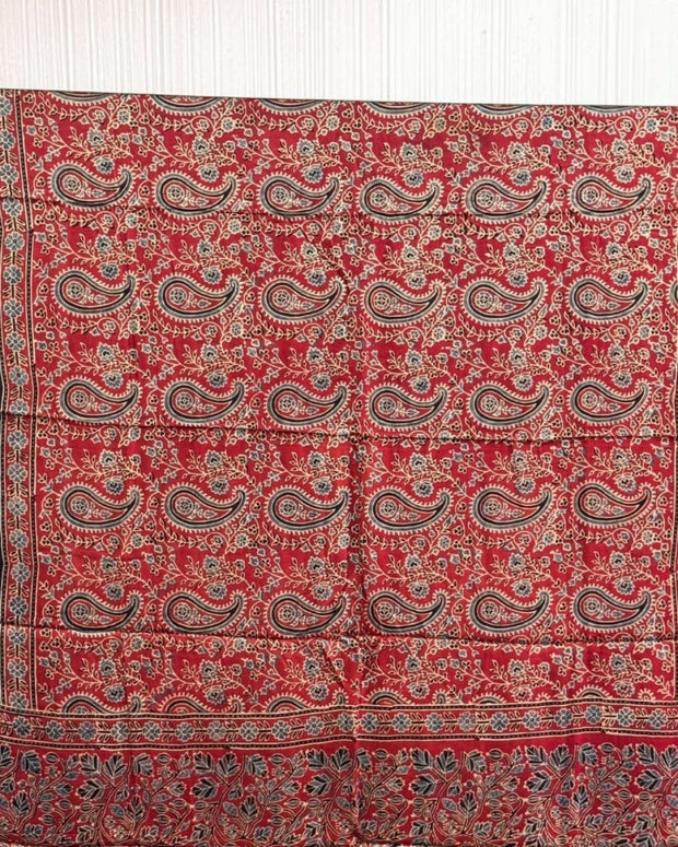 TAS Auto Crop Upper - Ajrakh Modal Silk Natural Dye Dupatta with Tassels 25