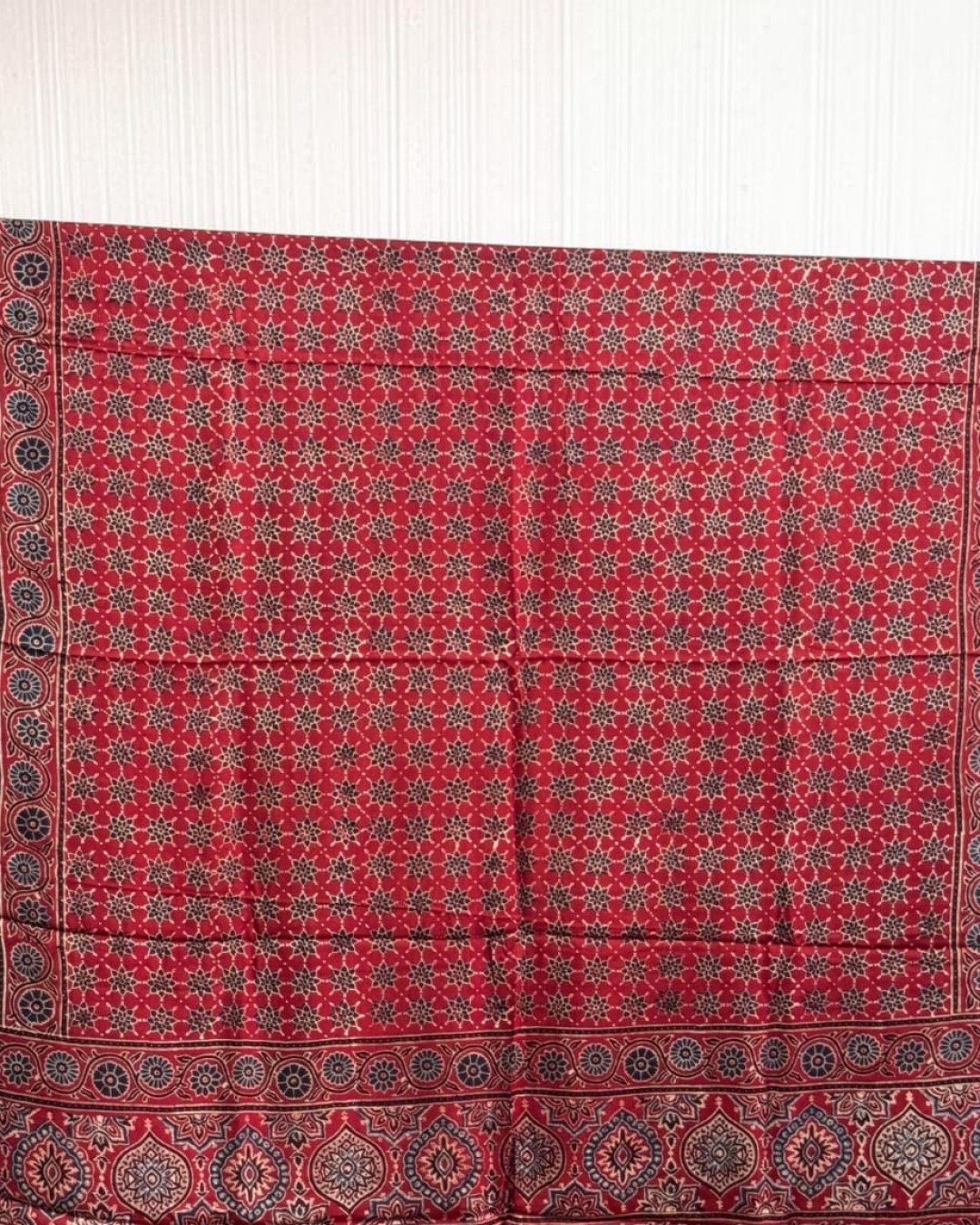 TAS Auto Crop Upper - Ajrakh Modal Silk Natural Dye Dupatta with Tassels 27
