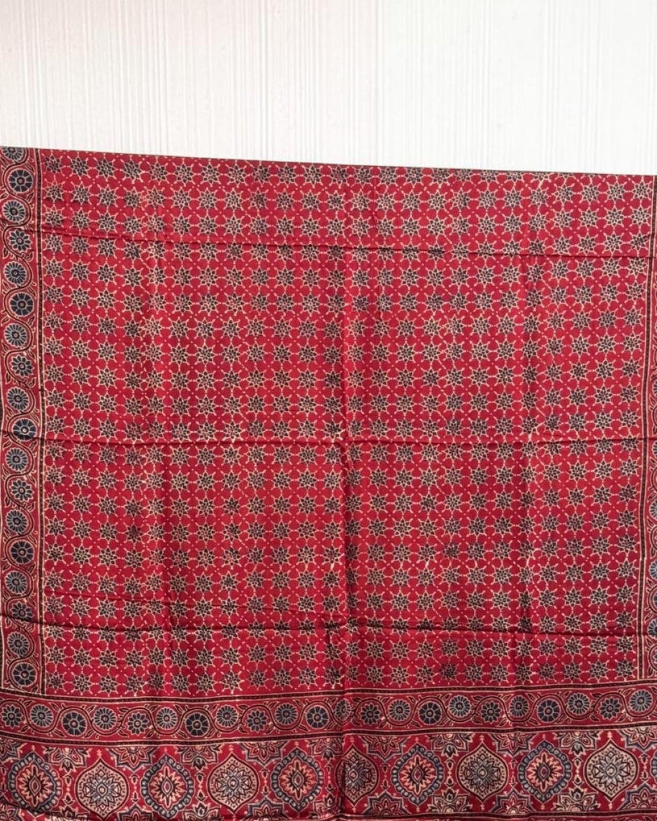 TAS Auto Crop Upper - Ajrakh Modal Silk Natural Dye Dupatta with Tassels 27