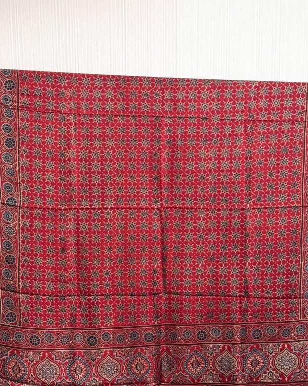 TAS Auto Crop Upper - Ajrakh Modal Silk Natural Dye Dupatta with Tassels 27