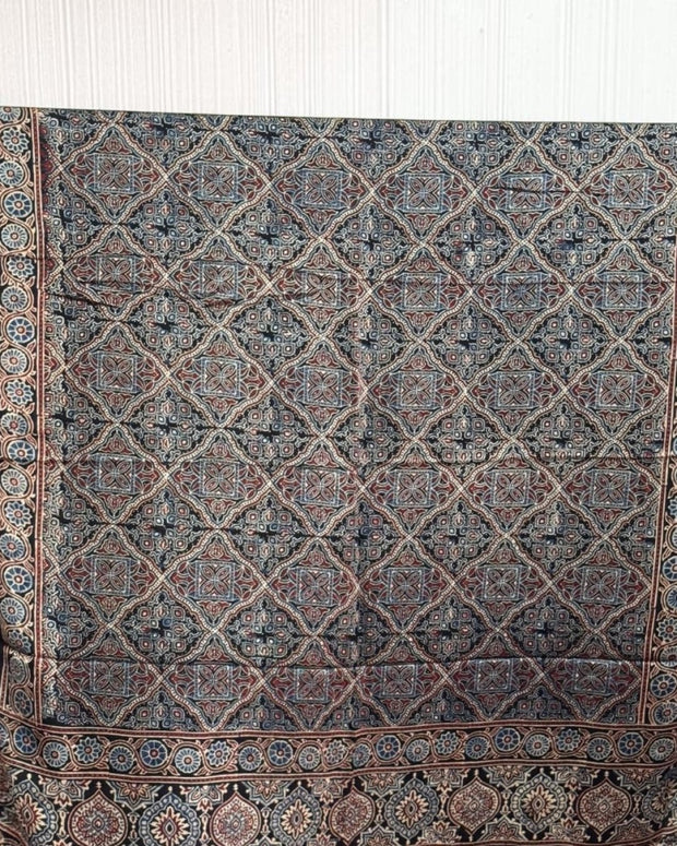 TAS Auto Crop Upper - Ajrakh Modal Silk Natural Dye Dupatta with Tassels 30