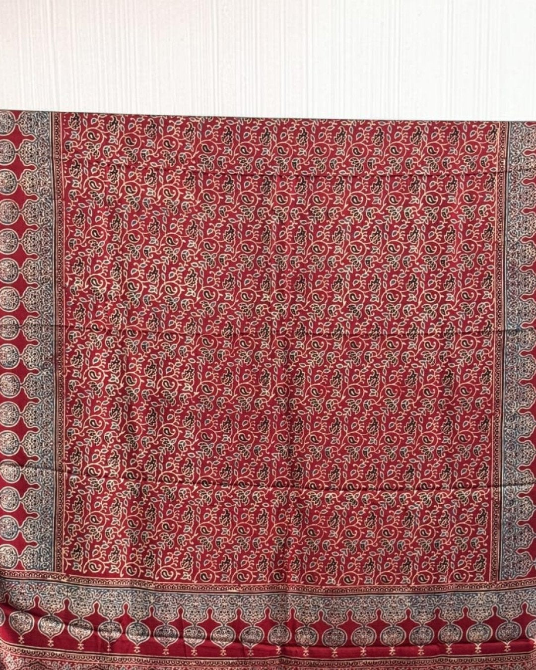 TAS Auto Crop Upper - Ajrakh Modal Silk Natural Dye Dupatta with Tassels 31